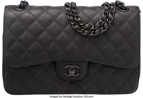 chanel 13s so black|CHANEL So Black Jumbo 13S Classic Double Flap Black .